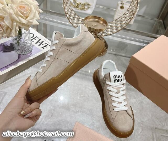 Best Price Miu Miu Suede Sneakers Beige 813090