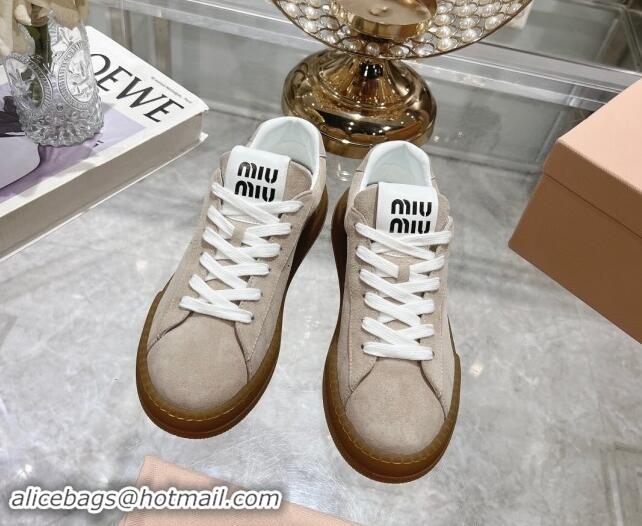 Best Price Miu Miu Suede Sneakers Beige 813090