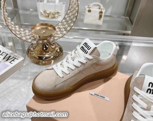 Best Price Miu Miu Suede Sneakers Beige 813090