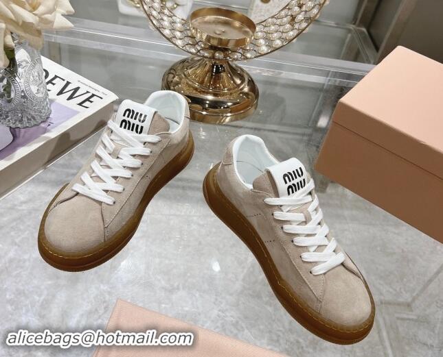 Best Price Miu Miu Suede Sneakers Beige 813090