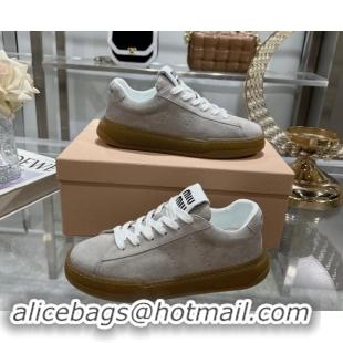 Top Grade Miu Miu Suede Sneakers Grey 813091