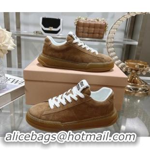 Purchase Miu Miu Suede Sneakers Brown 813092