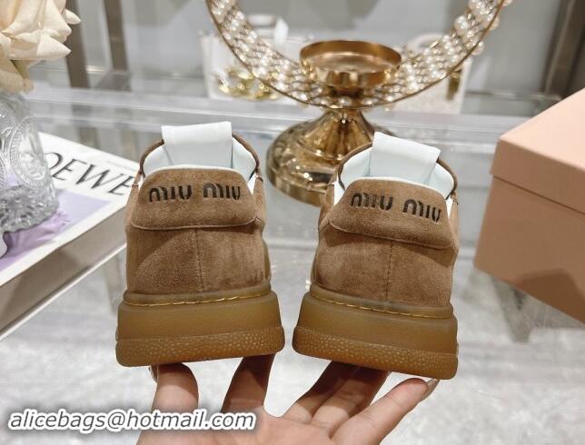 Purchase Miu Miu Suede Sneakers Brown 813092