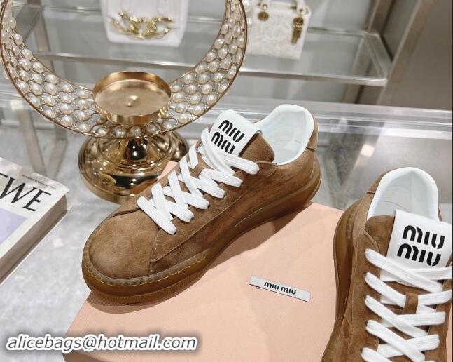 Purchase Miu Miu Suede Sneakers Brown 813092