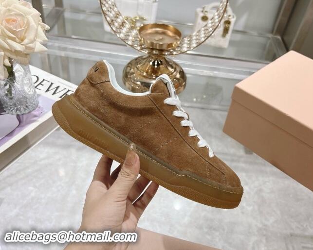 Purchase Miu Miu Suede Sneakers Brown 813092