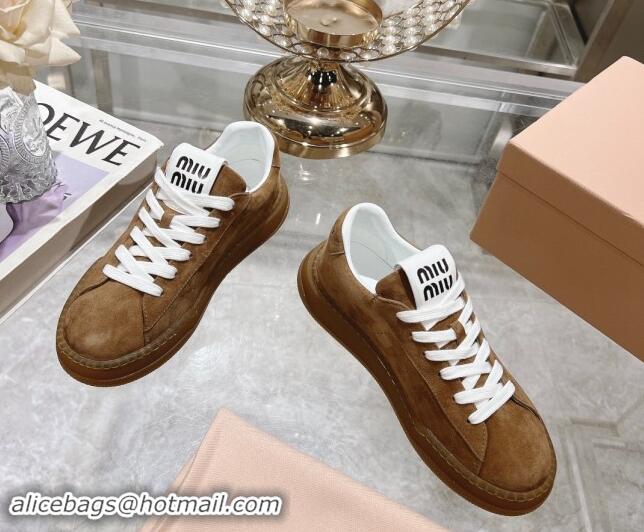 Purchase Miu Miu Suede Sneakers Brown 813092