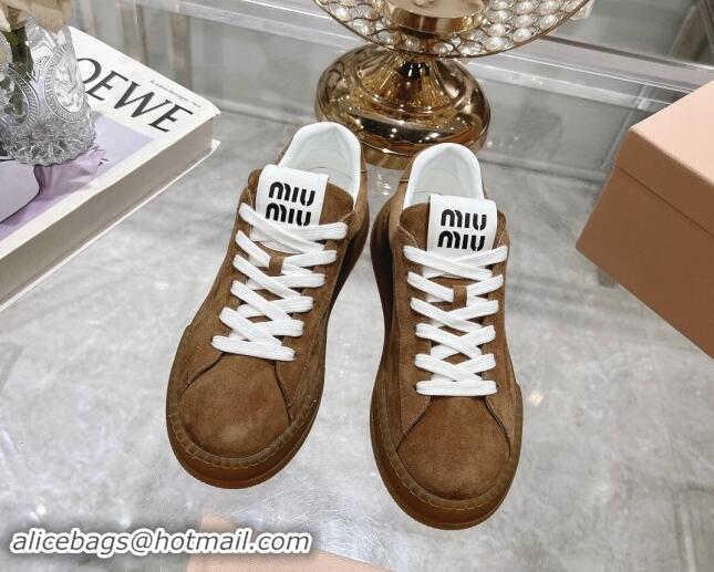 Purchase Miu Miu Suede Sneakers Brown 813092