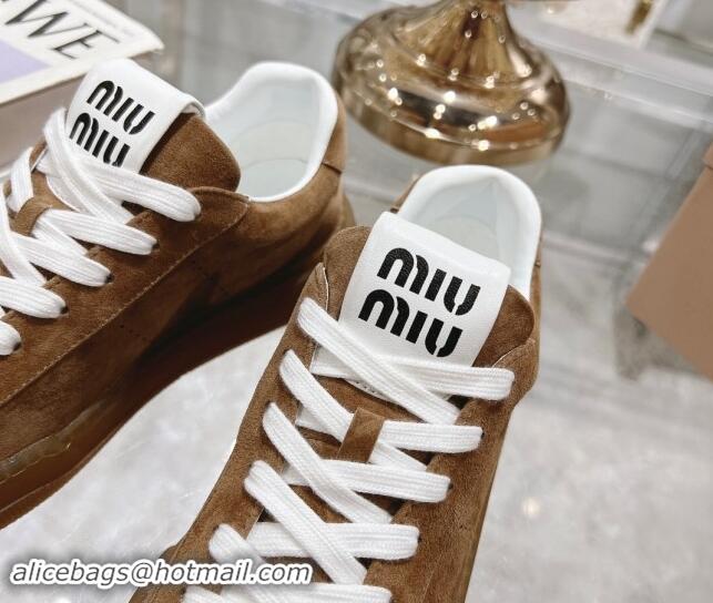 Purchase Miu Miu Suede Sneakers Brown 813092