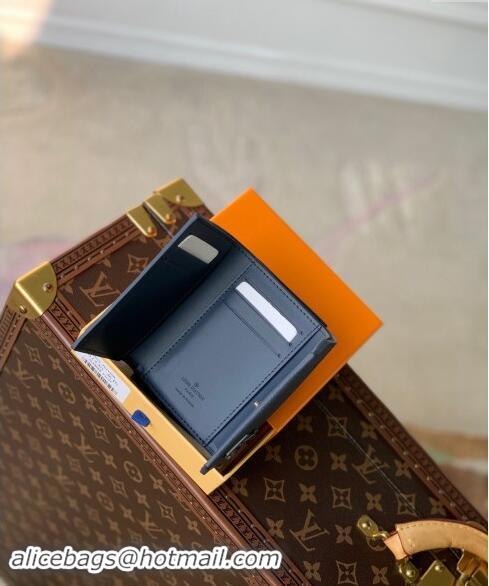 New Design Louis Vuitton Slender Pilot Wallet in LV Aerogram Leather M81740 Dark Blue 2024