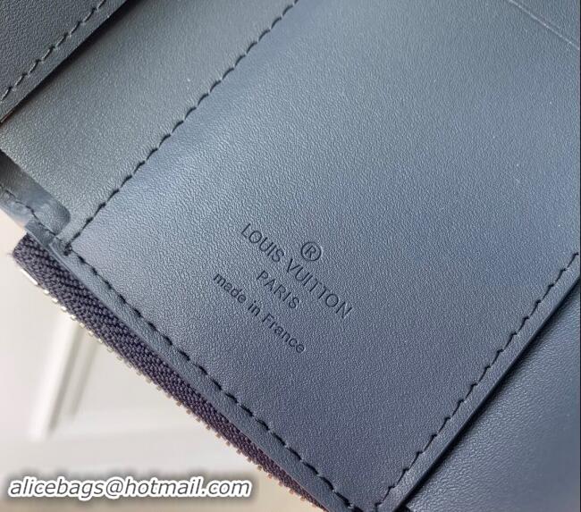 New Design Louis Vuitton Slender Pilot Wallet in LV Aerogram Leather M81740 Dark Blue 2024