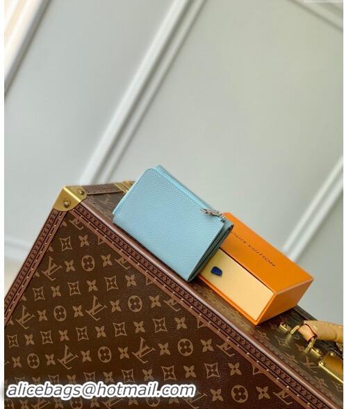 Good Product Louis Vuitton Slender Pilot Wallet in LV Aerogram Leather M81740 Light Blue 2024