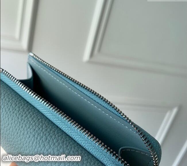 Good Product Louis Vuitton Slender Pilot Wallet in LV Aerogram Leather M81740 Light Blue 2024