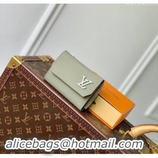 Good Taste Louis Vuitton Slender Pilot Wallet in LV Aerogram Leather M81740 Sage Green 2024