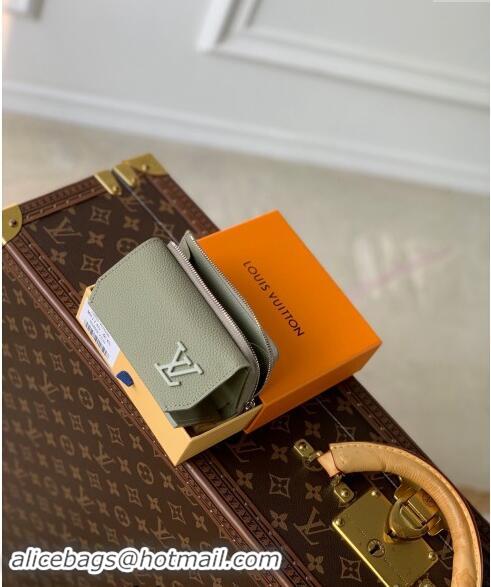 Good Taste Louis Vuitton Slender Pilot Wallet in LV Aerogram Leather M81740 Sage Green 2024