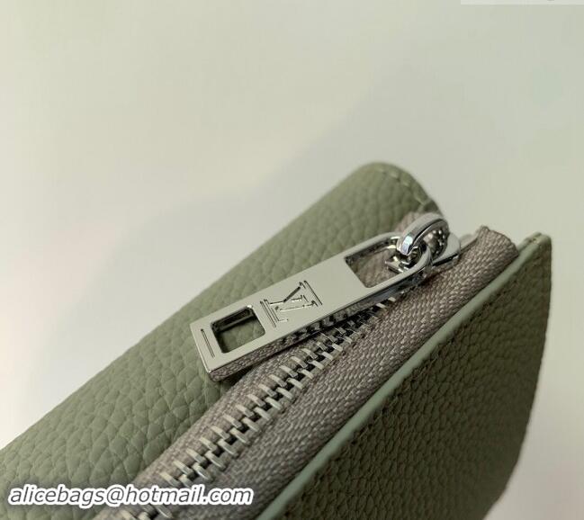 Good Taste Louis Vuitton Slender Pilot Wallet in LV Aerogram Leather M81740 Sage Green 2024