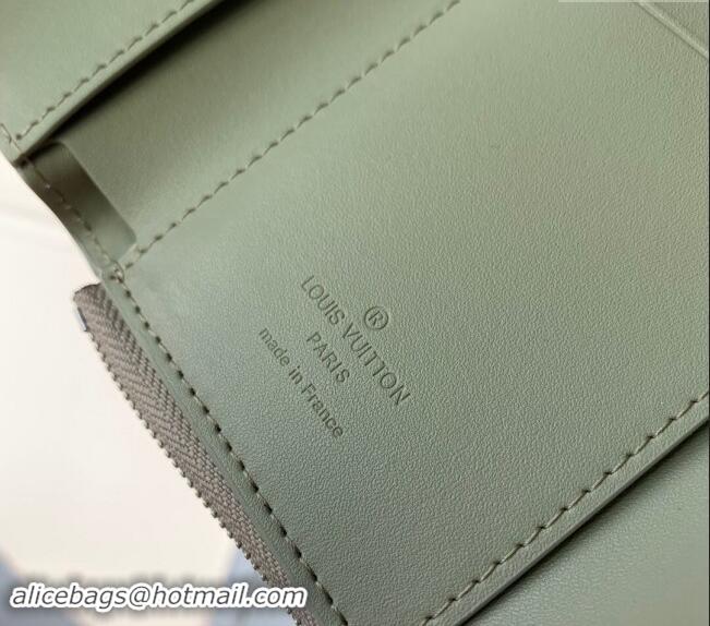 Good Taste Louis Vuitton Slender Pilot Wallet in LV Aerogram Leather M81740 Sage Green 2024