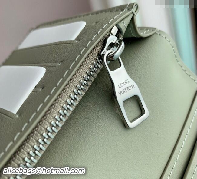 Famous Brand Louis Vuitton Brazza Wallet in Grained Leather M69980 Sage Green 2024