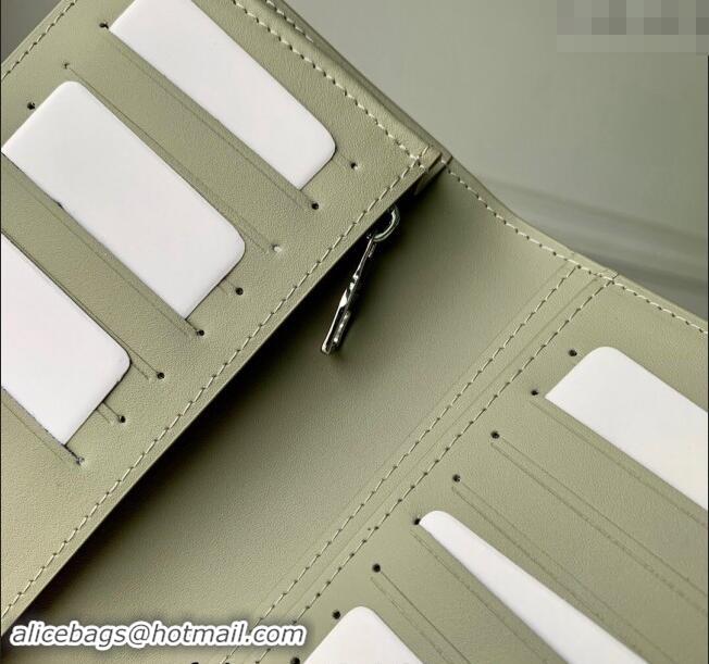 Famous Brand Louis Vuitton Brazza Wallet in Grained Leather M69980 Sage Green 2024