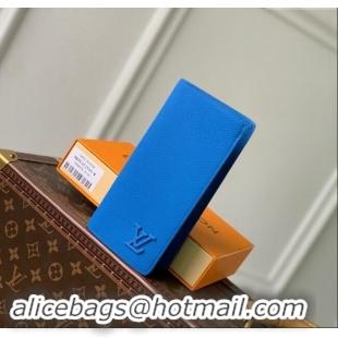 Inexpensive Louis Vuitton Brazza Wallet in Grained Leather M69980 Blue 2024