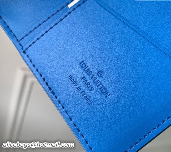 Inexpensive Louis Vuitton Brazza Wallet in Grained Leather M69980 Blue 2024