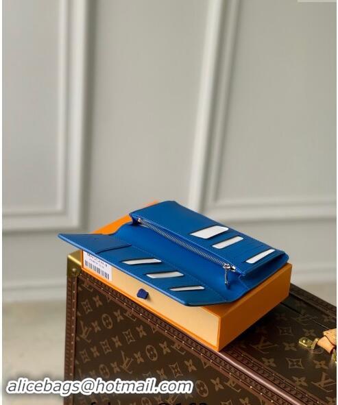 Inexpensive Louis Vuitton Brazza Wallet in Grained Leather M69980 Blue 2024