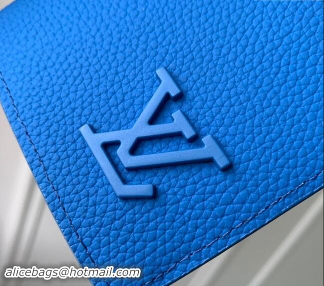 Inexpensive Louis Vuitton Brazza Wallet in Grained Leather M69980 Blue 2024