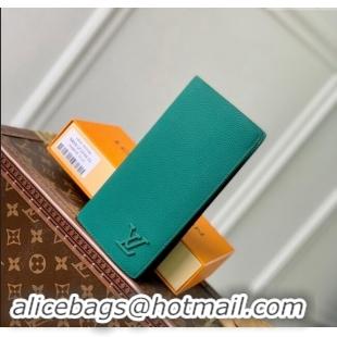 Buy Discount Louis Vuitton Brazza Wallet in Grained Leather M69980 Green 2024