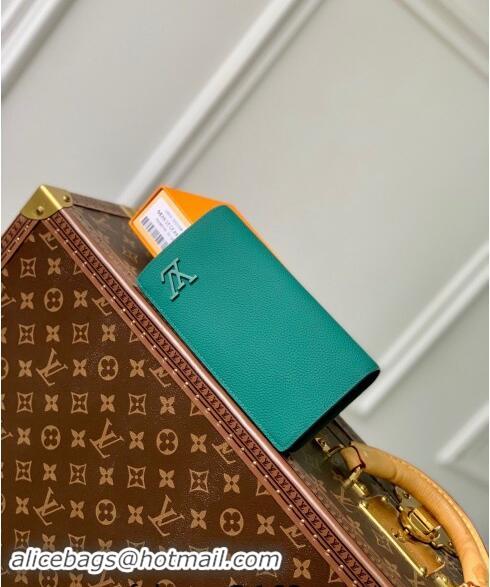 Buy Discount Louis Vuitton Brazza Wallet in Grained Leather M69980 Green 2024