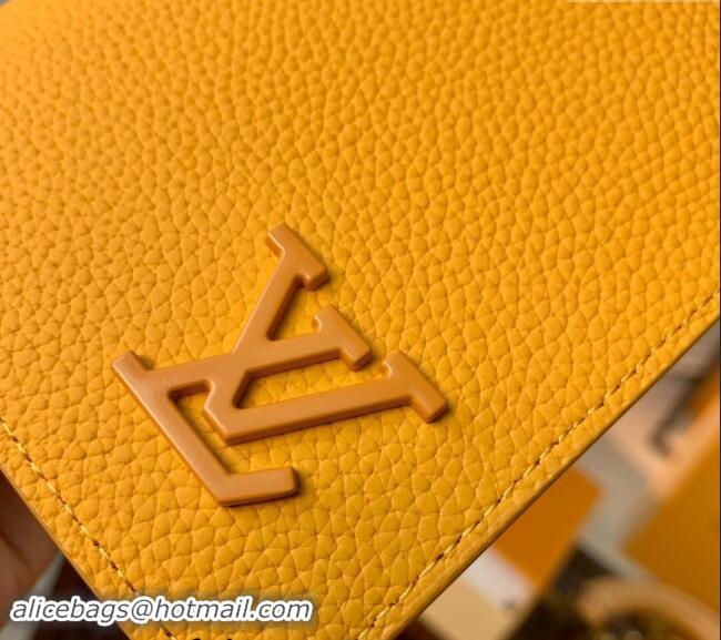 Affordable Price Louis Vuitton Brazza Wallet in Grained Leather M69980 Yellow 2024