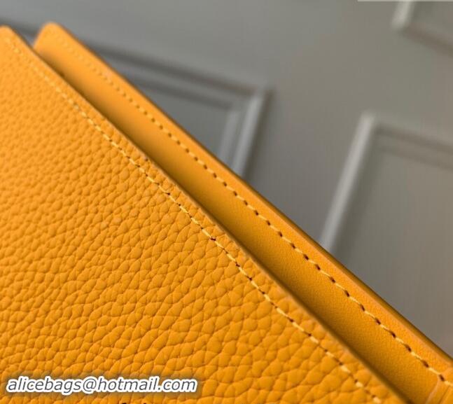 Affordable Price Louis Vuitton Brazza Wallet in Grained Leather M69980 Yellow 2024