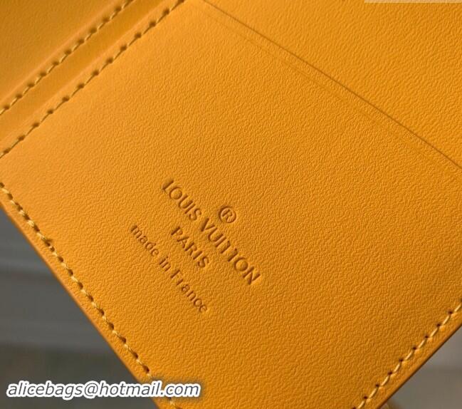 Affordable Price Louis Vuitton Brazza Wallet in Grained Leather M69980 Yellow 2024