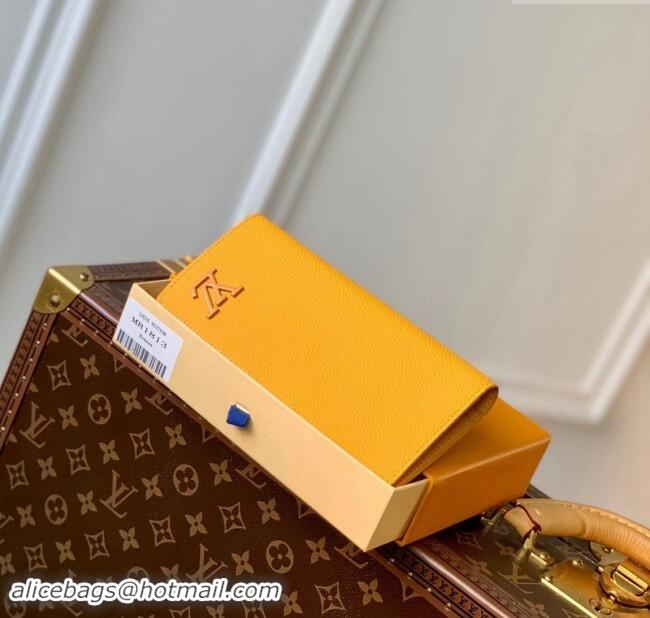 Affordable Price Louis Vuitton Brazza Wallet in Grained Leather M69980 Yellow 2024