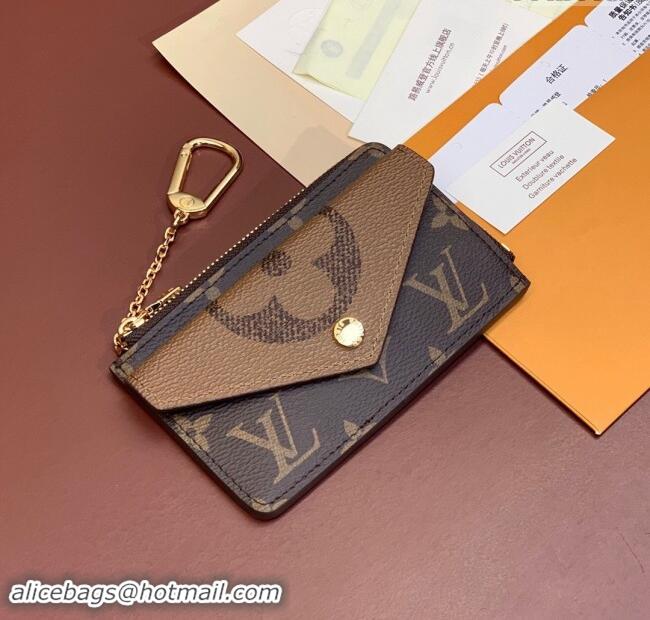 Famous Brand Louis Vuitton Monogram Canvas Card Holder Recto Verso Wallet M81303 Brown 2024