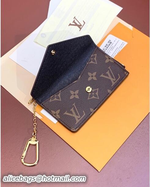 Famous Brand Louis Vuitton Monogram Canvas Card Holder Recto Verso Wallet M81303 Brown 2024