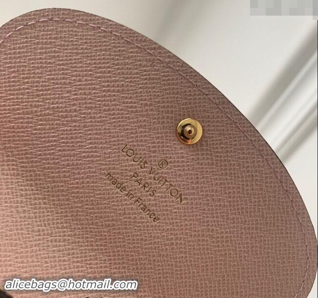 Famous Brand Louis Vuitton Rosalie Coin Purse Wallet in Monogram Canvas and Pink Leather M82333 2024