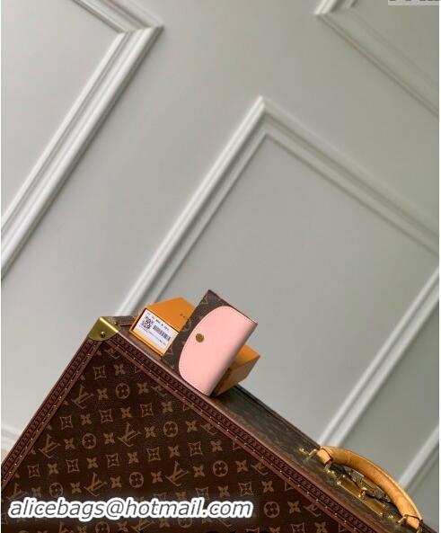 Famous Brand Louis Vuitton Rosalie Coin Purse Wallet in Monogram Canvas and Pink Leather M82333 2024