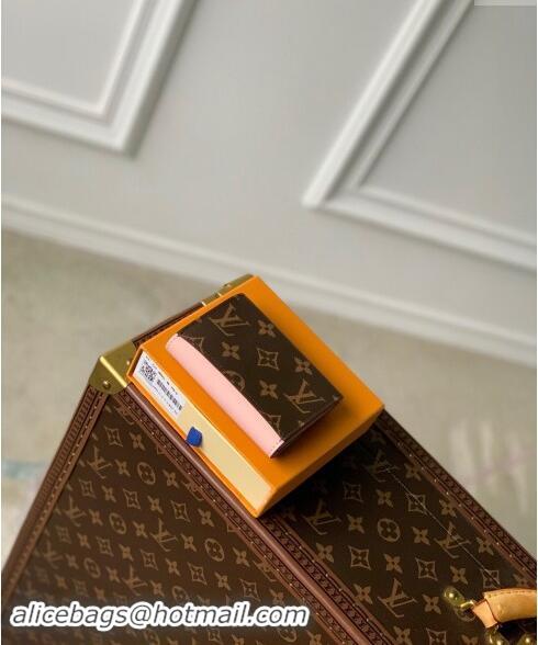 Famous Brand Louis Vuitton Rosalie Coin Purse Wallet in Monogram Canvas and Pink Leather M82333 2024