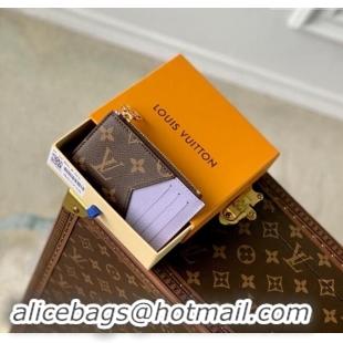 Good Product Louis Vuitton Romy Card Holder in Monogram Canvas and Leather M82938 Purple 2024