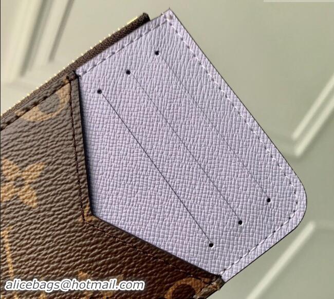 Good Product Louis Vuitton Romy Card Holder in Monogram Canvas and Leather M82938 Purple 2024