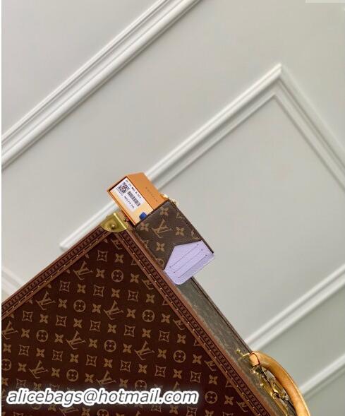 Good Product Louis Vuitton Romy Card Holder in Monogram Canvas and Leather M82938 Purple 2024