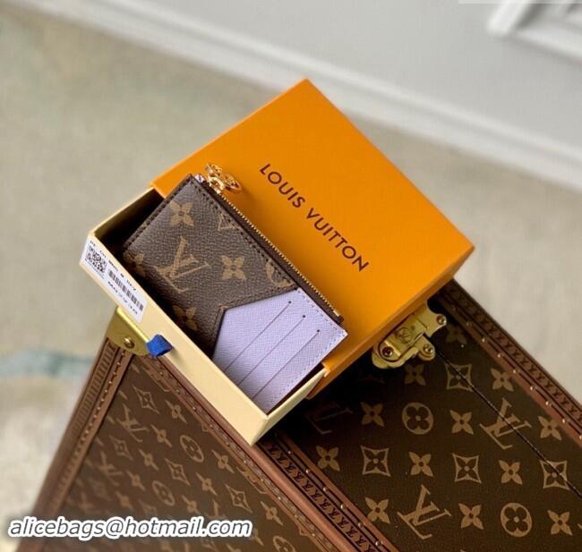 Good Product Louis Vuitton Romy Card Holder in Monogram Canvas and Leather M82938 Purple 2024