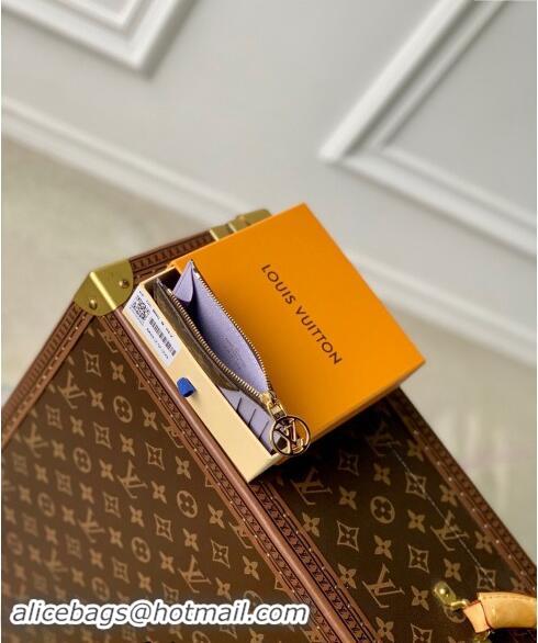 Good Product Louis Vuitton Romy Card Holder in Monogram Canvas and Leather M82938 Purple 2024