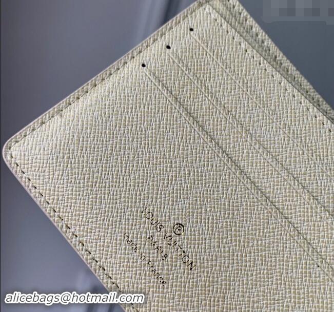 Free Shipping Louis Vuitton Multiple Wallet in Monogram Craggy Canvas M83334 Vanilla White 2024