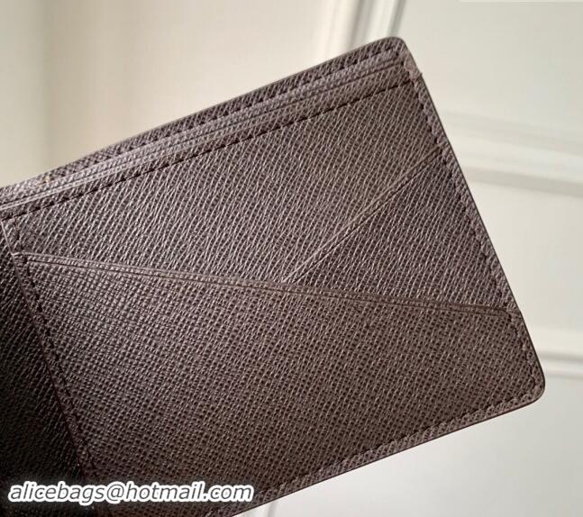 Top Grade Louis Vuitton Multiple Wallet in Monogram Craggy Canvas M83334 Chocolate Brown 2024