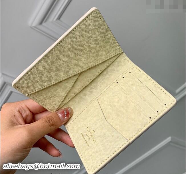 Promotional Louis Vuitton Pocket Organizer Wallet in Monogram Craggy Canvas M83336 Vanilla White 2024