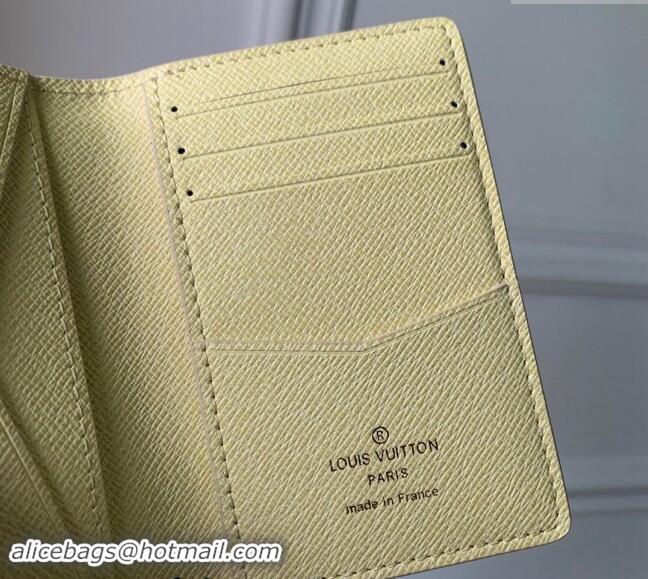 Promotional Louis Vuitton Pocket Organizer Wallet in Monogram Craggy Canvas M83336 Vanilla White 2024