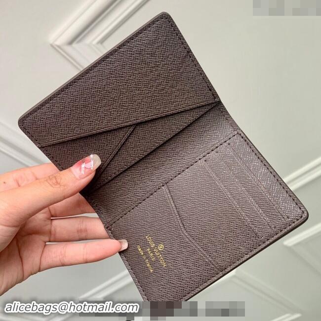 Top Quality Louis Vuitton Pocket Organizer Wallet in Monogram Craggy Canvas M83336 Chocolate Brown 2024