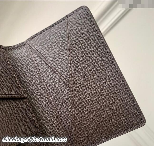 Top Quality Louis Vuitton Pocket Organizer Wallet in Monogram Craggy Canvas M83336 Chocolate Brown 2024