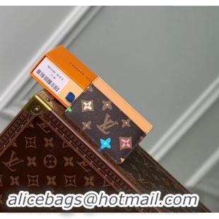 Top Grade Louis Vuitton Card Holder in Monogram Craggy Canvas M83348 Chocolate Brown 2024