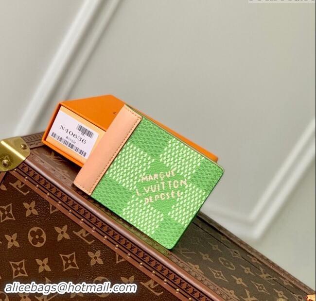 Big Discount Louis Vuitton Slender Wallet in Damier Golf Canvas N40636 Green 2024